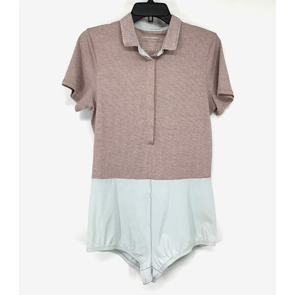 Outdoor Voices Players Polo Bodysuit Button Down Short Sleeve - Picture 2 of 10